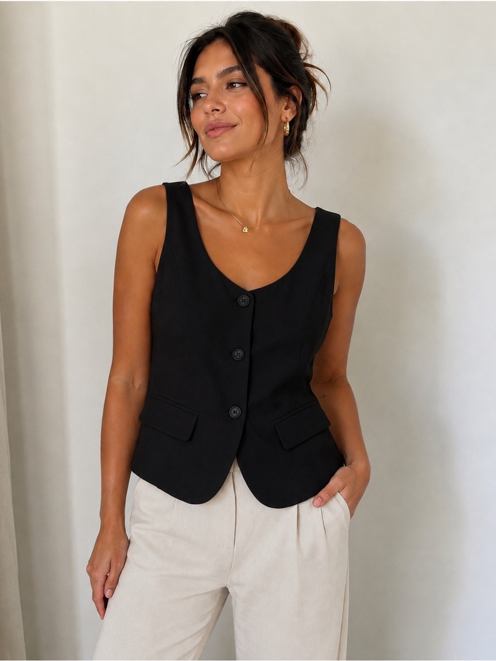 A New Day Sleeveless Tailored Vest – Size Large – NWT